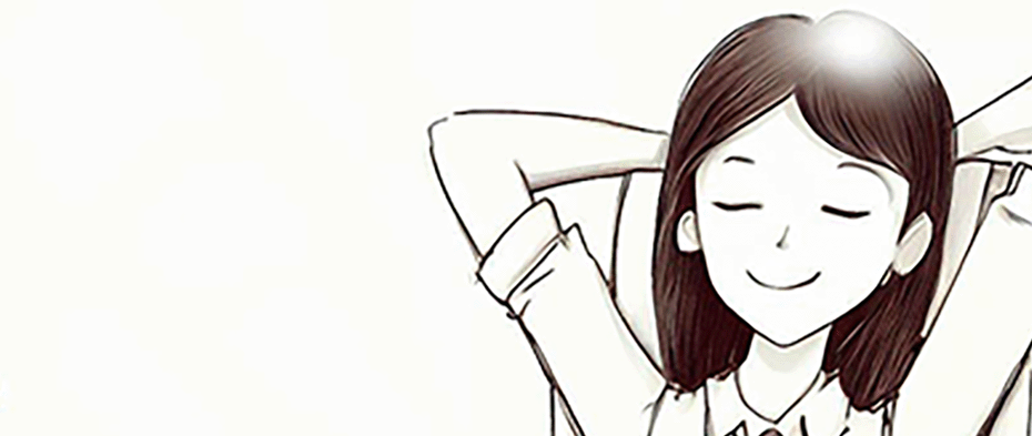 drawing of a relaxed woman